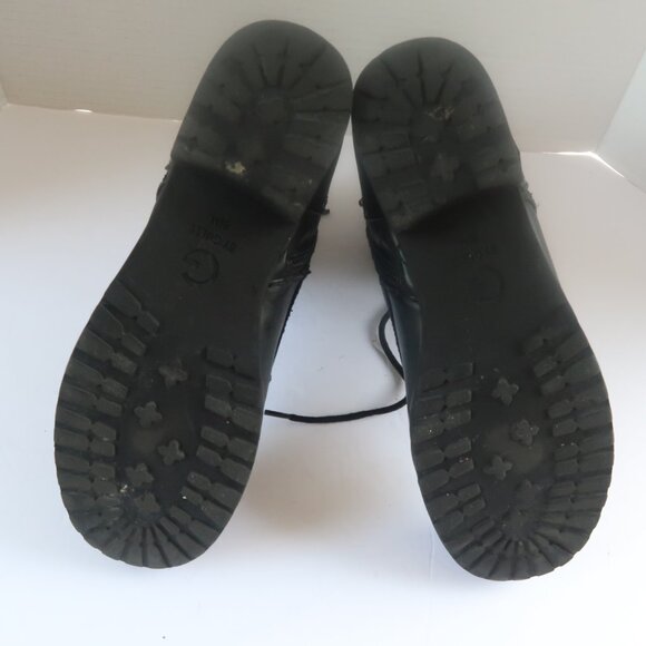 G by Guess Quilted Lace Up Biker Boots Sz 8.5 Black Buckle Grunge Combat Booties - Picture 10 of 14